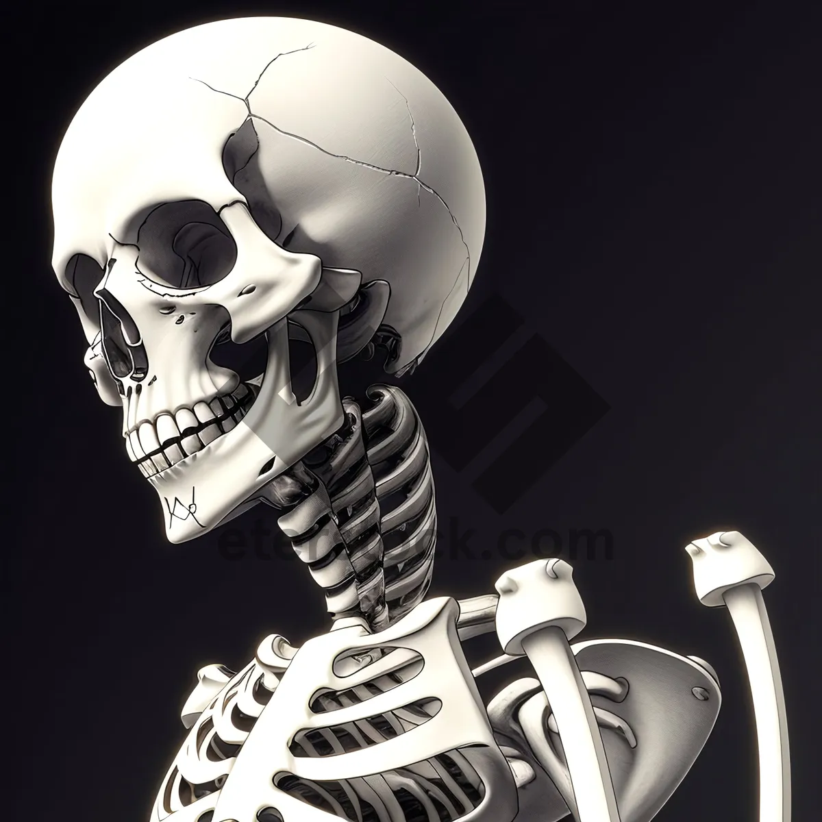Picture of Skeletal Death Bust with Frightening Helmet Headdress