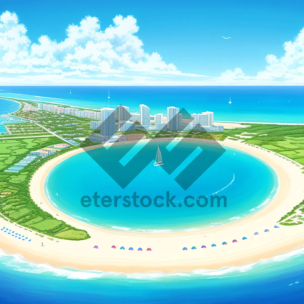 Picture of Tropical Paradise: Shimmering Sands and Azure Waves