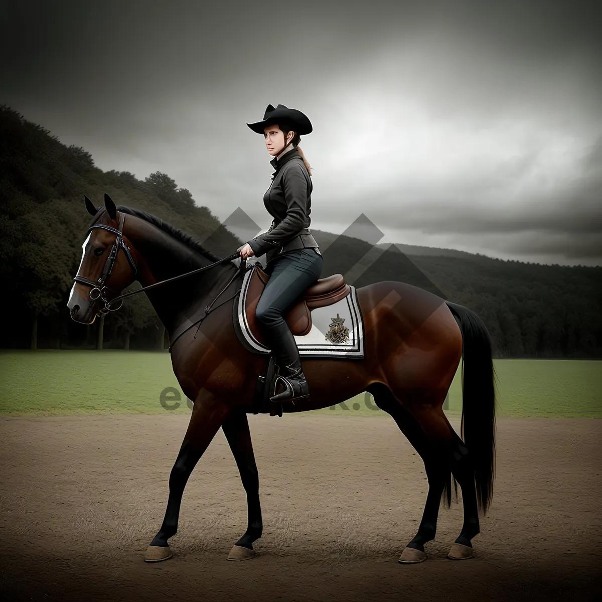 Picture of Equestrian Stallion Vaulting Horse Riding Sport