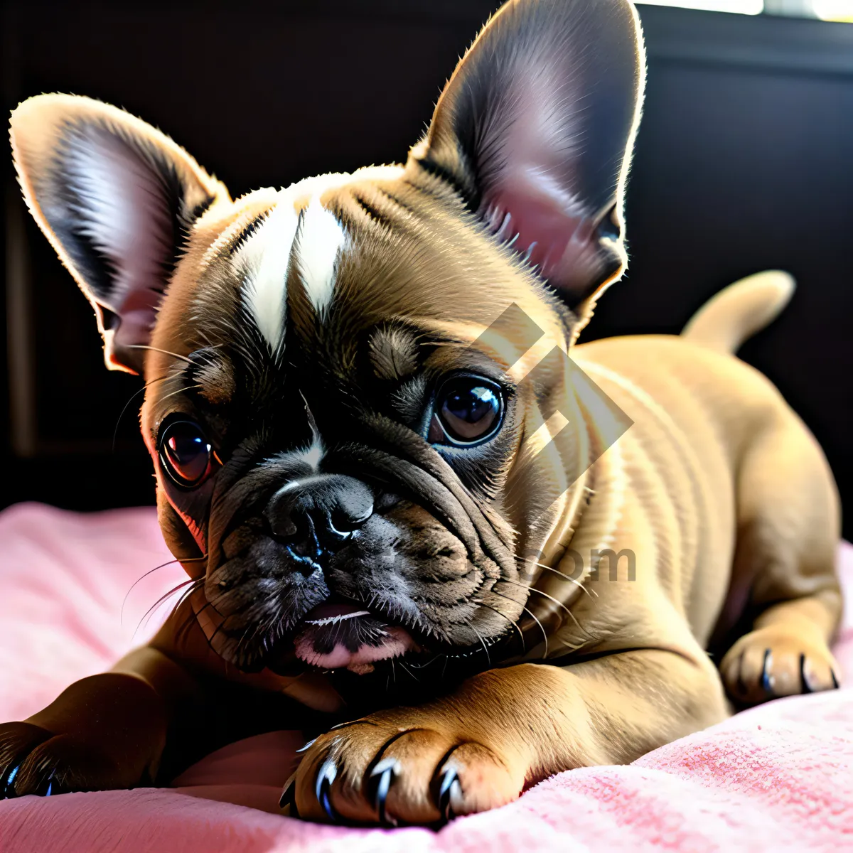 Picture of Cute Bulldog Puppy with Adorable Wrinkles