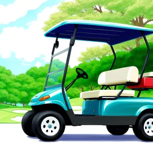 Golf Cart on Green Course