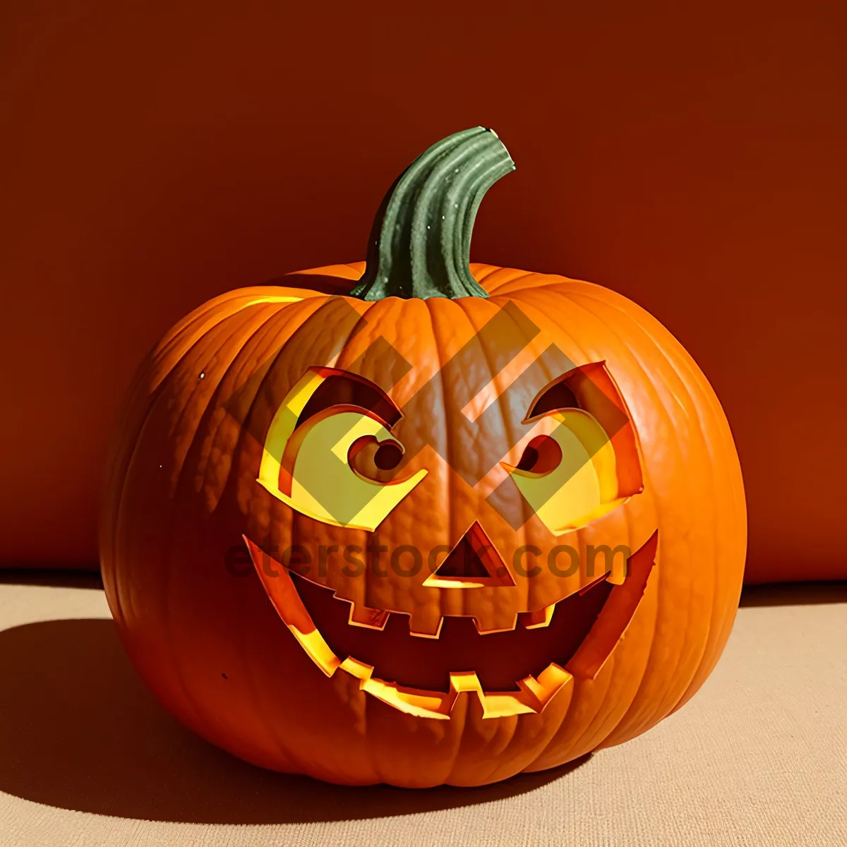 Picture of Spooky Halloween Jack-o'-lantern decoration in the dark