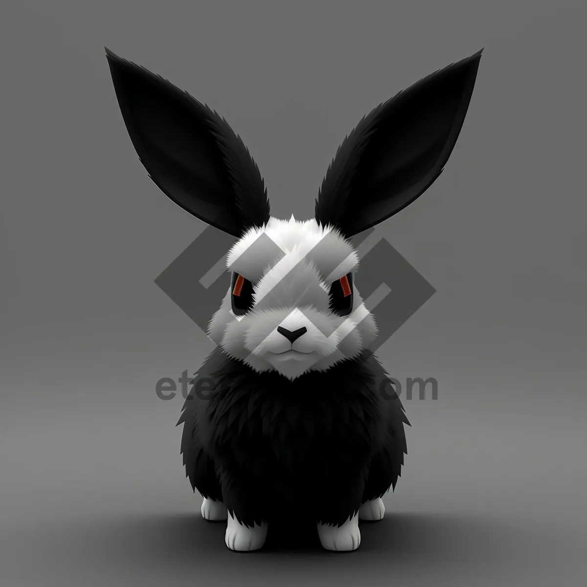 Picture of Cute Bunny with Fluffy Ears - Studio Portrait