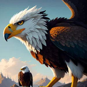 Wild Predator: Majestic Bald Eagle Spread Wings