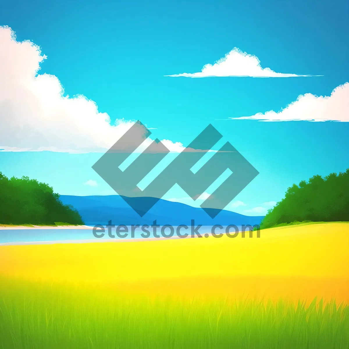 Picture of Vibrant Summer Sky Over Meadow