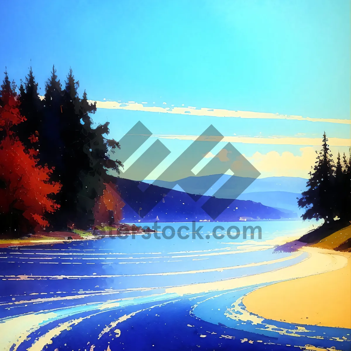 Picture of Serene Sunset Over Coastal Horizon