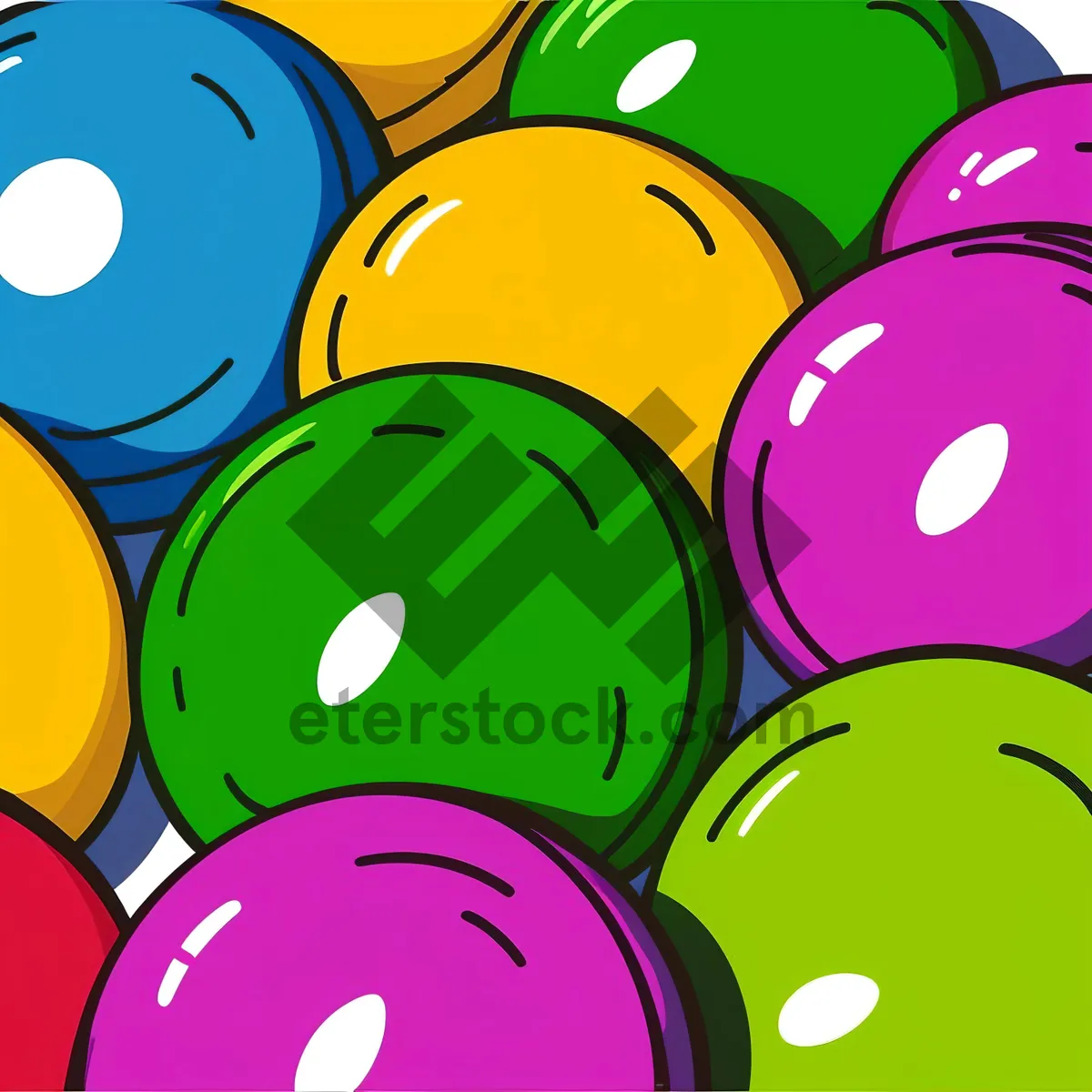 Picture of Glossy Web Icons Set: Round Shape Button Symbols