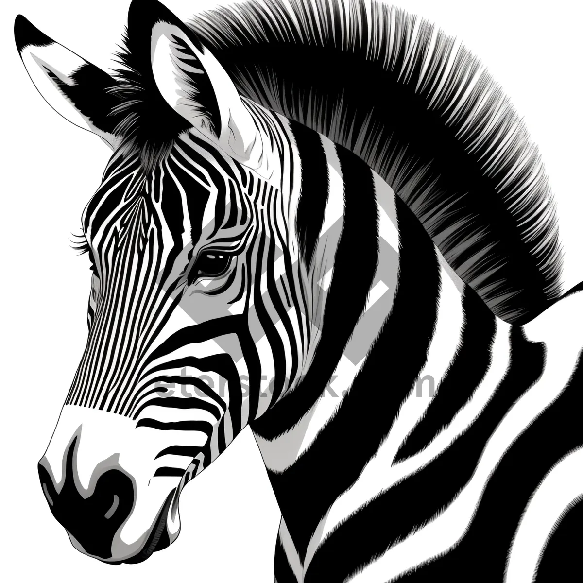 Picture of Striped Zebra Gracefully Roaming the Grasslands