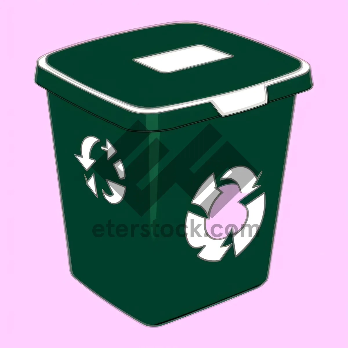 Picture of Plastic Recycling Bin - 3D Object Container