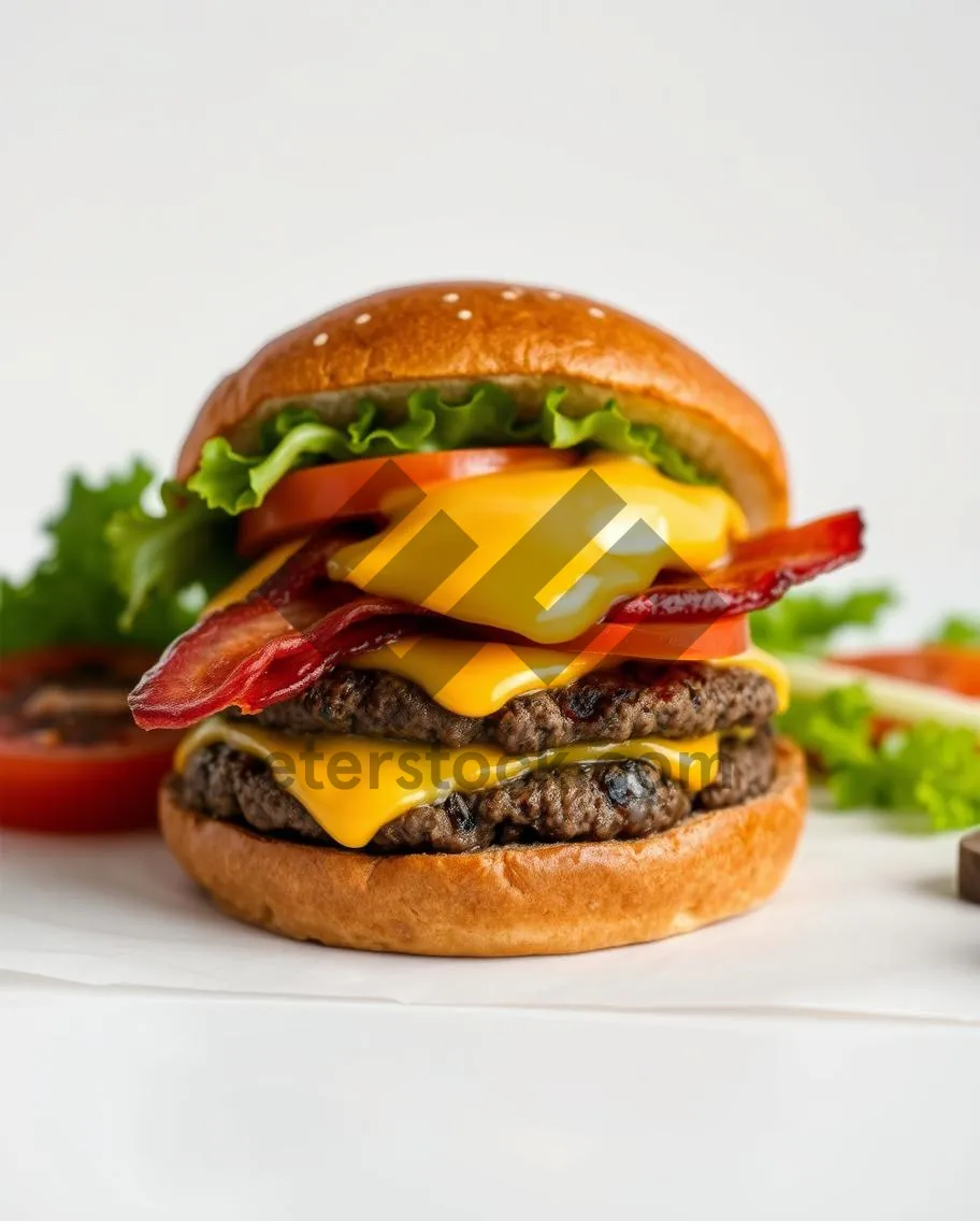 Picture of Healthy Grilled Vegetable Sandwich with Cheeseburger Bun