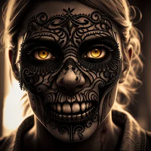 Artistic Face Mask: Sculptural Disguise and Tattooed Decoration