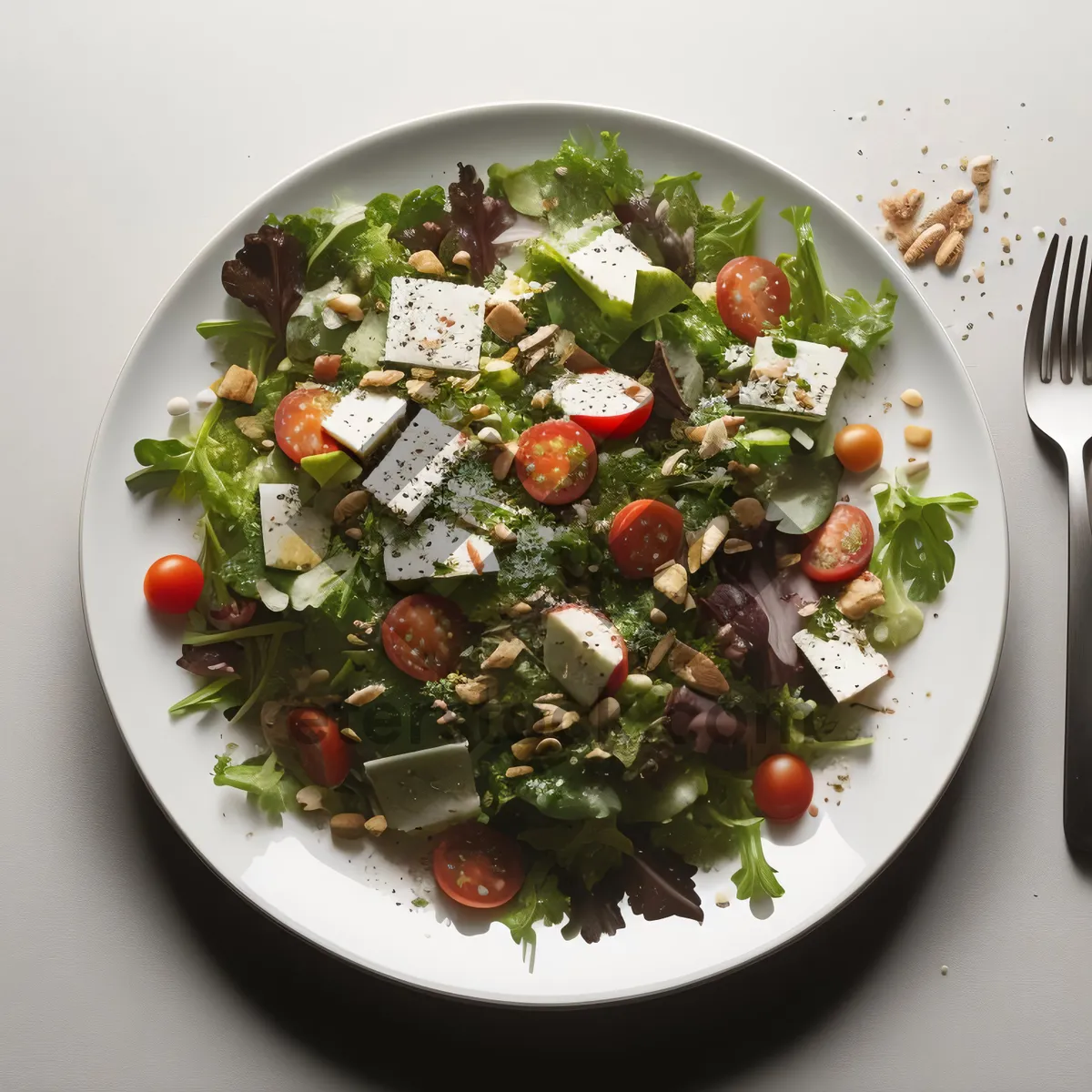 Picture of Delicious Gourmet Salad with Fresh Vegetables and Beef