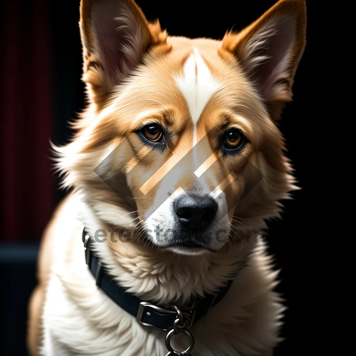 Picture of Adorable Border Collie Puppy with Golden Fur