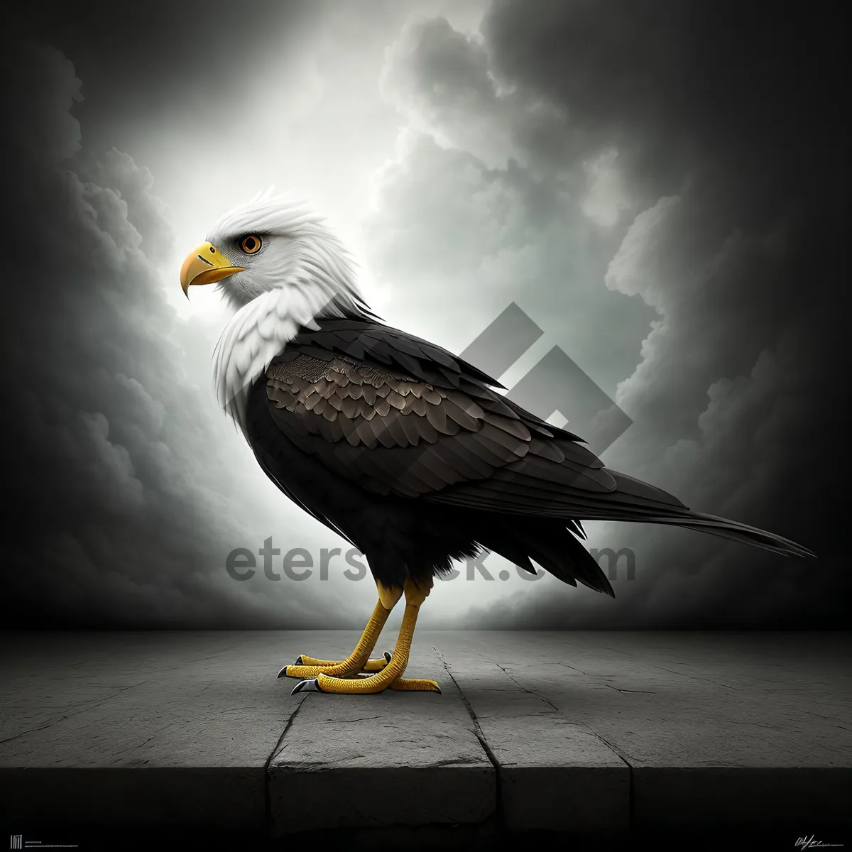 Picture of majestic bald eagle in flight