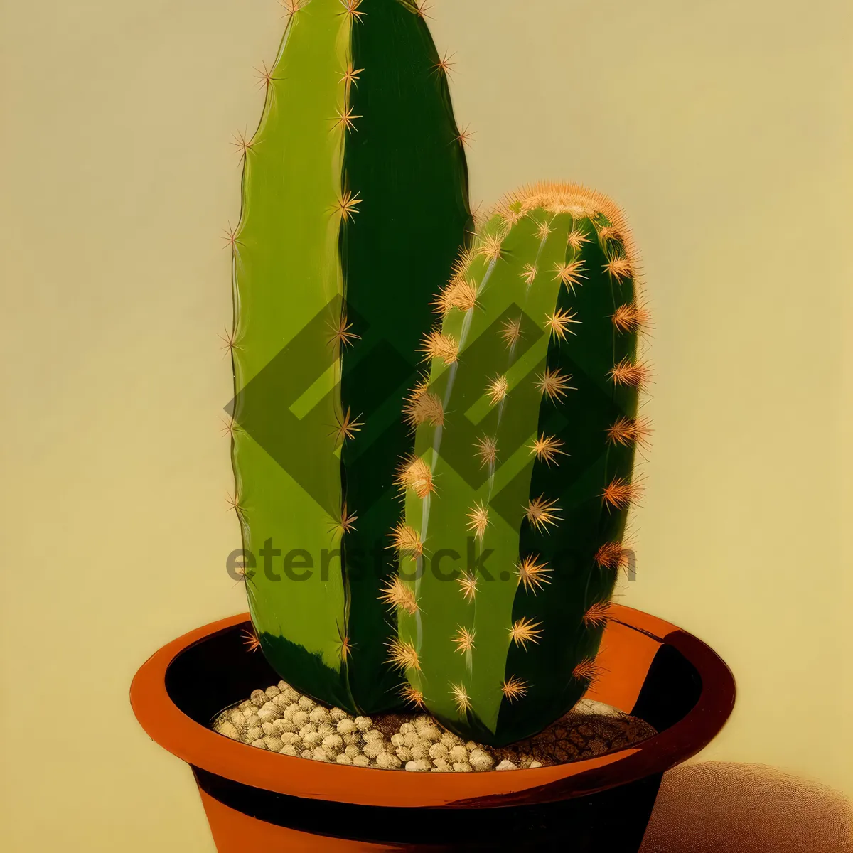 Picture of Thorny Cactus in Flowering Pot