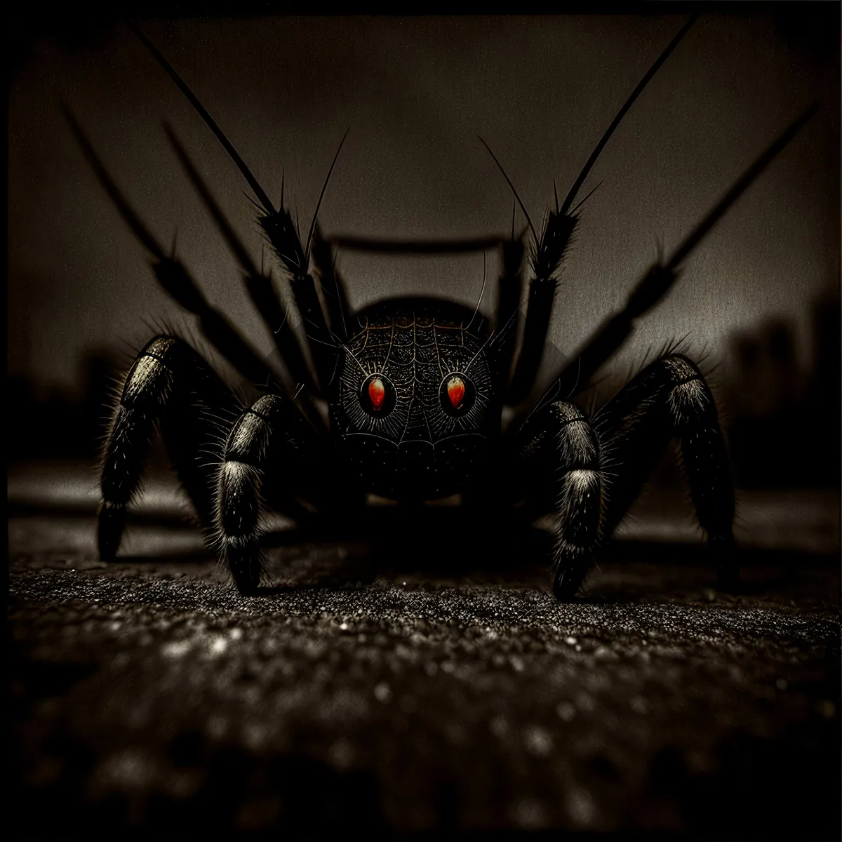 Picture of Black Widow Spider Close-Up: Stealthy Arachnid in Wildlife