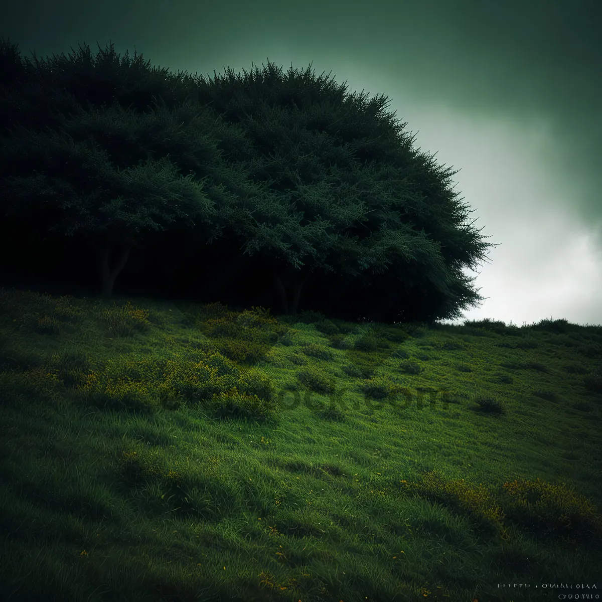 Picture of Serene Autumn Countryside with Lush Greenery