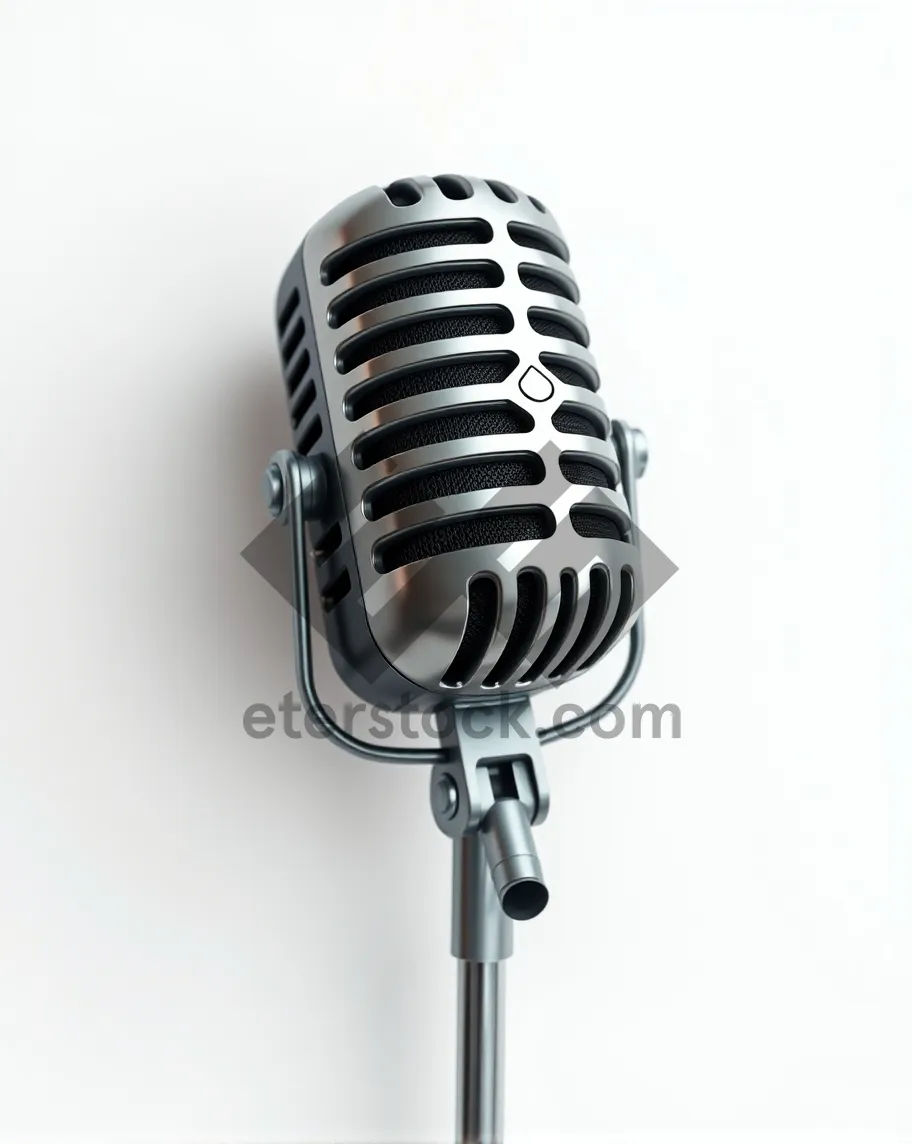 Picture of Vintage microphone on stage for live performance.