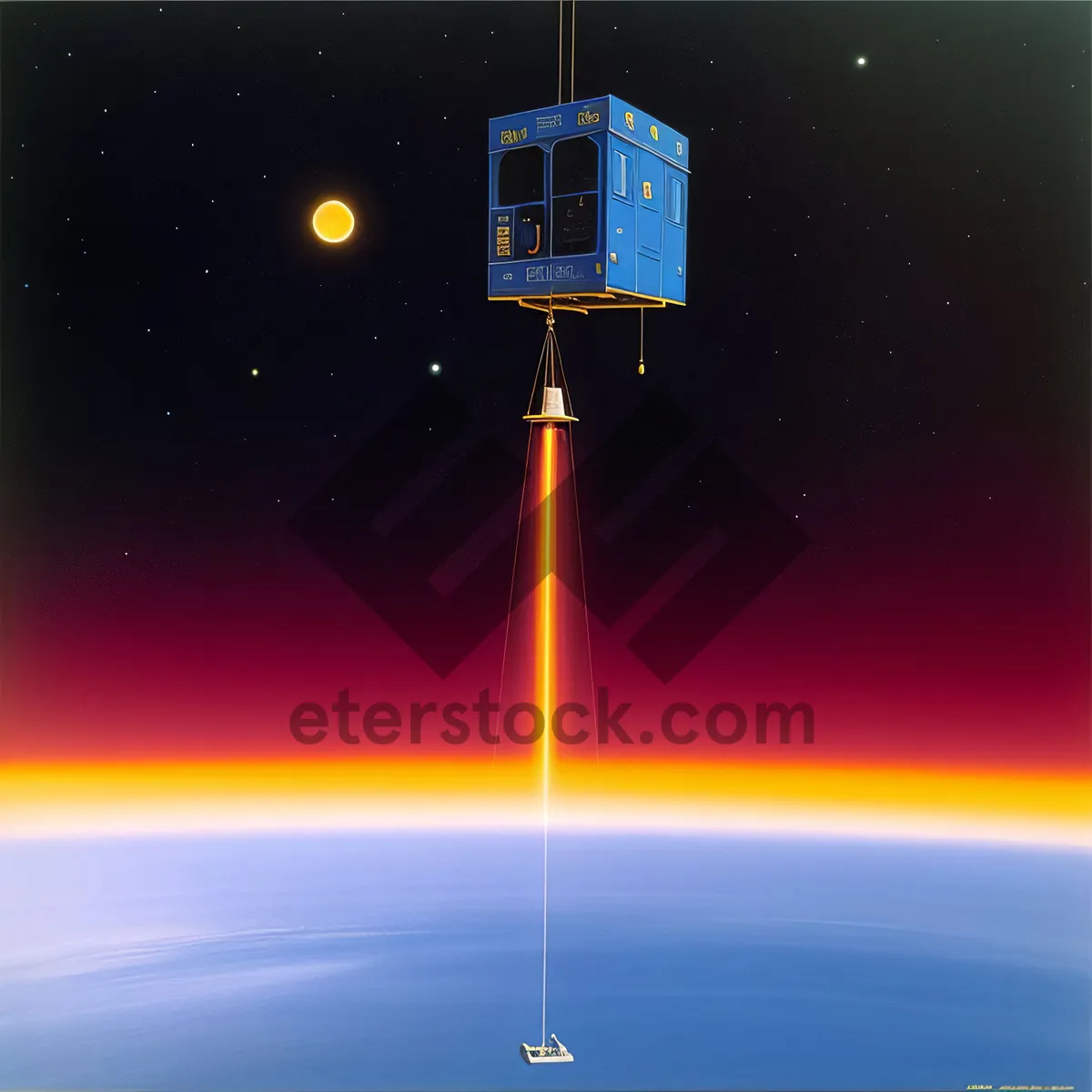 Picture of Sky Laser Equipment: Optical Device with Backboard and Light