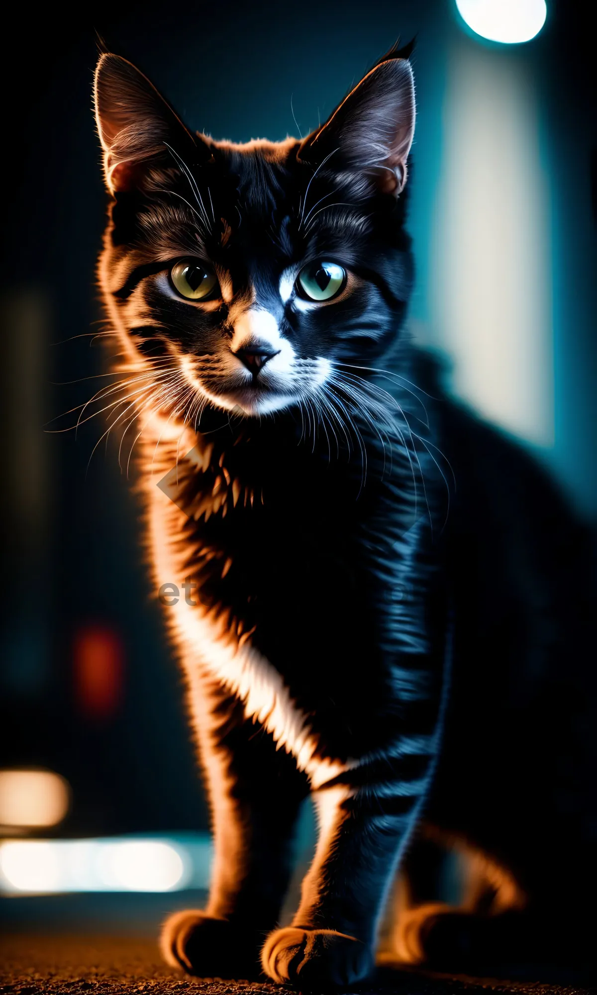 Picture of adorable gray tabby kitten with curious eyes