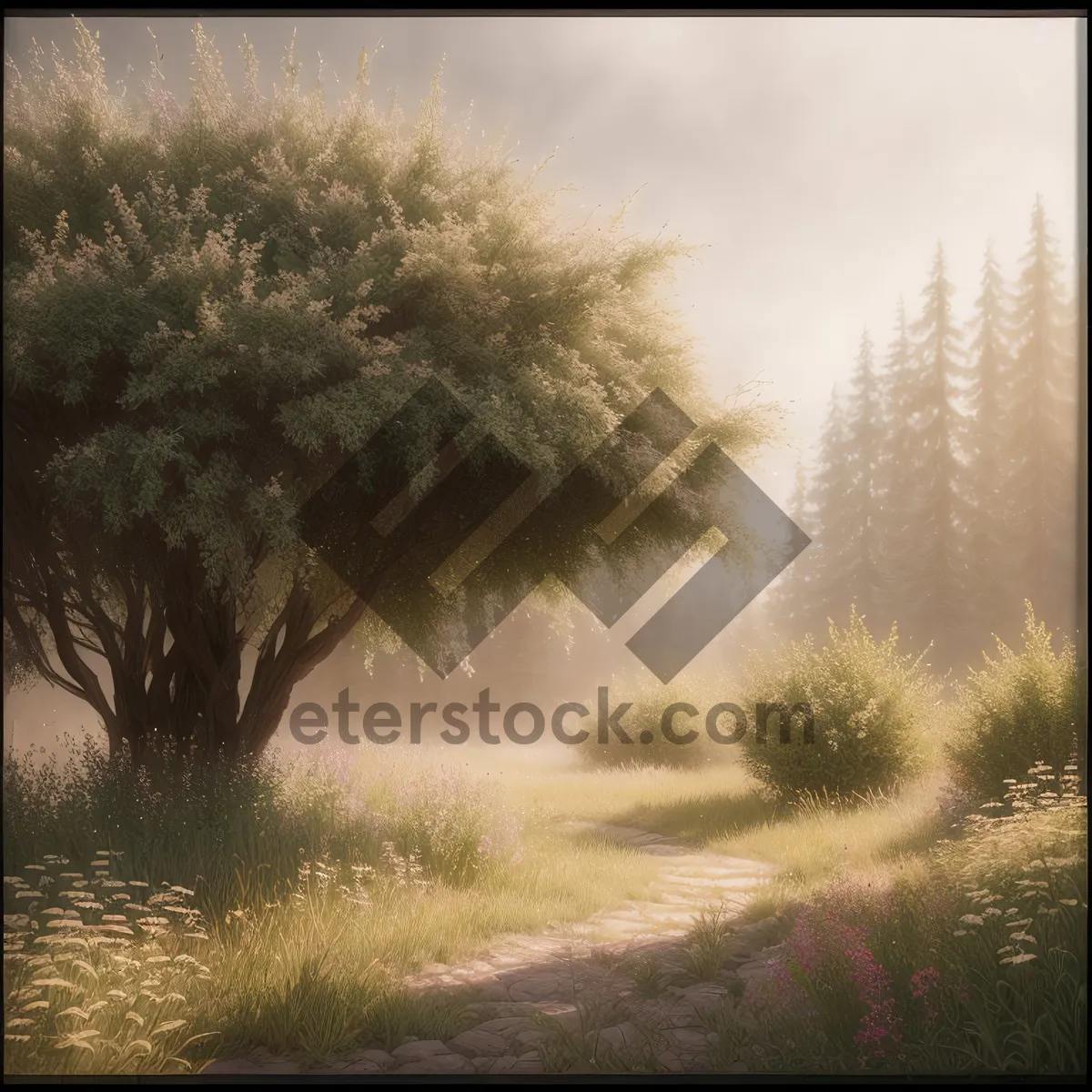 Picture of Snowy Tree Landscape in Rural Countryside