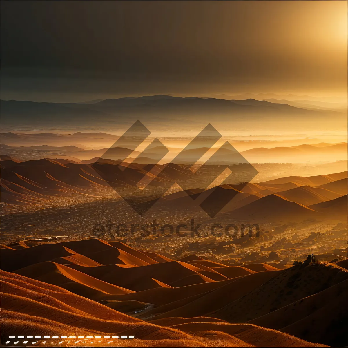 Picture of Sunset Serenity: Majestic Desert Landscape at Dusk