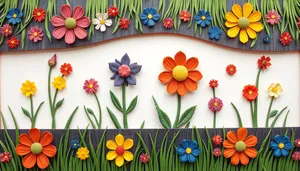 Colorful Floral Summer Plant Pattern Decoration.