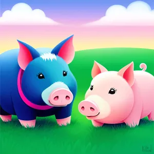 Pink Piggy Bank Saving Money for Financial Growth