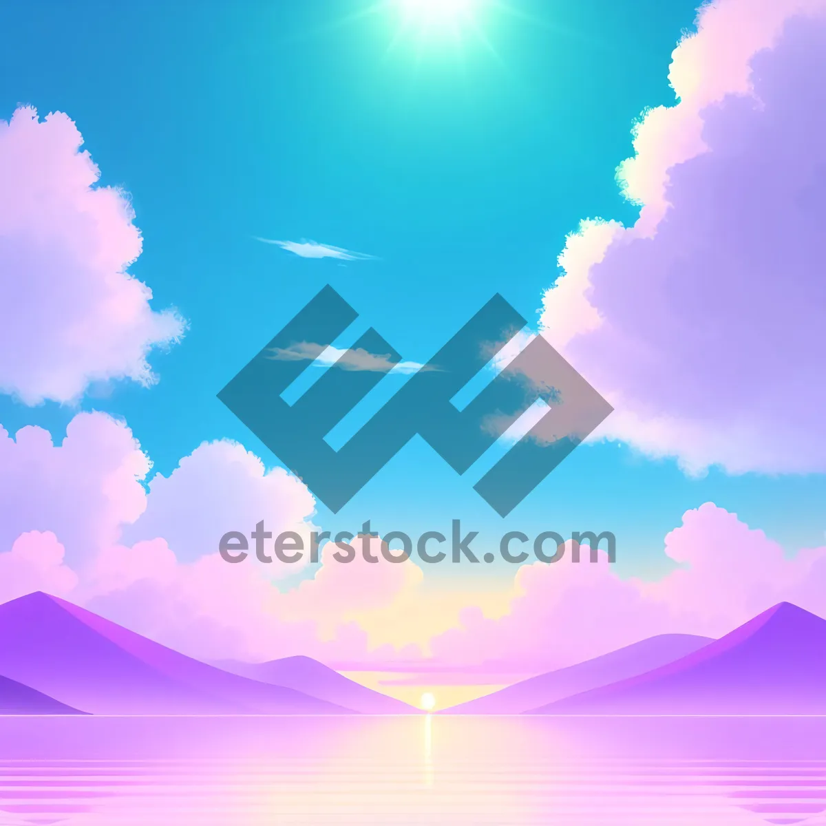 Picture of Bright summer sky with fluffy clouds