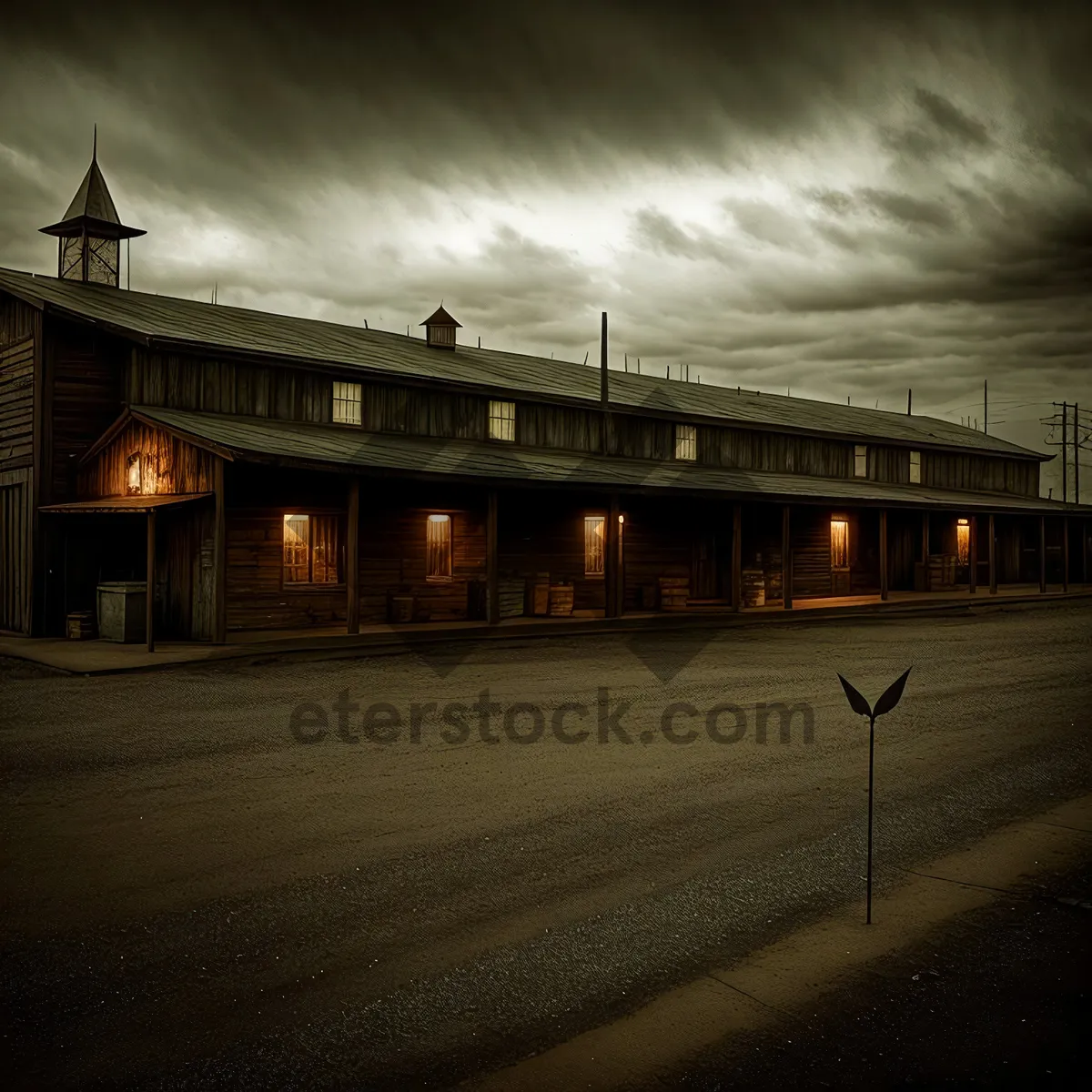 Picture of Nighttime Riverside Terminal in Historic City