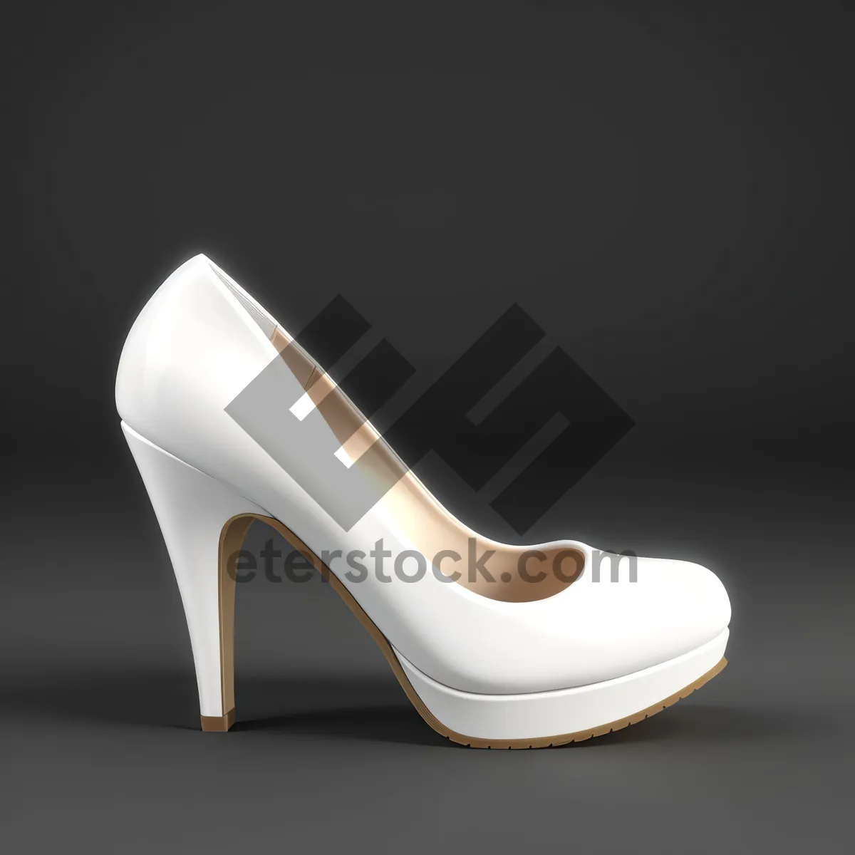 Picture of Stylish Black Leather Heel Shoes