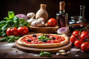 Delicious Vegetable Gourmet Pizza with Fresh Ingredients