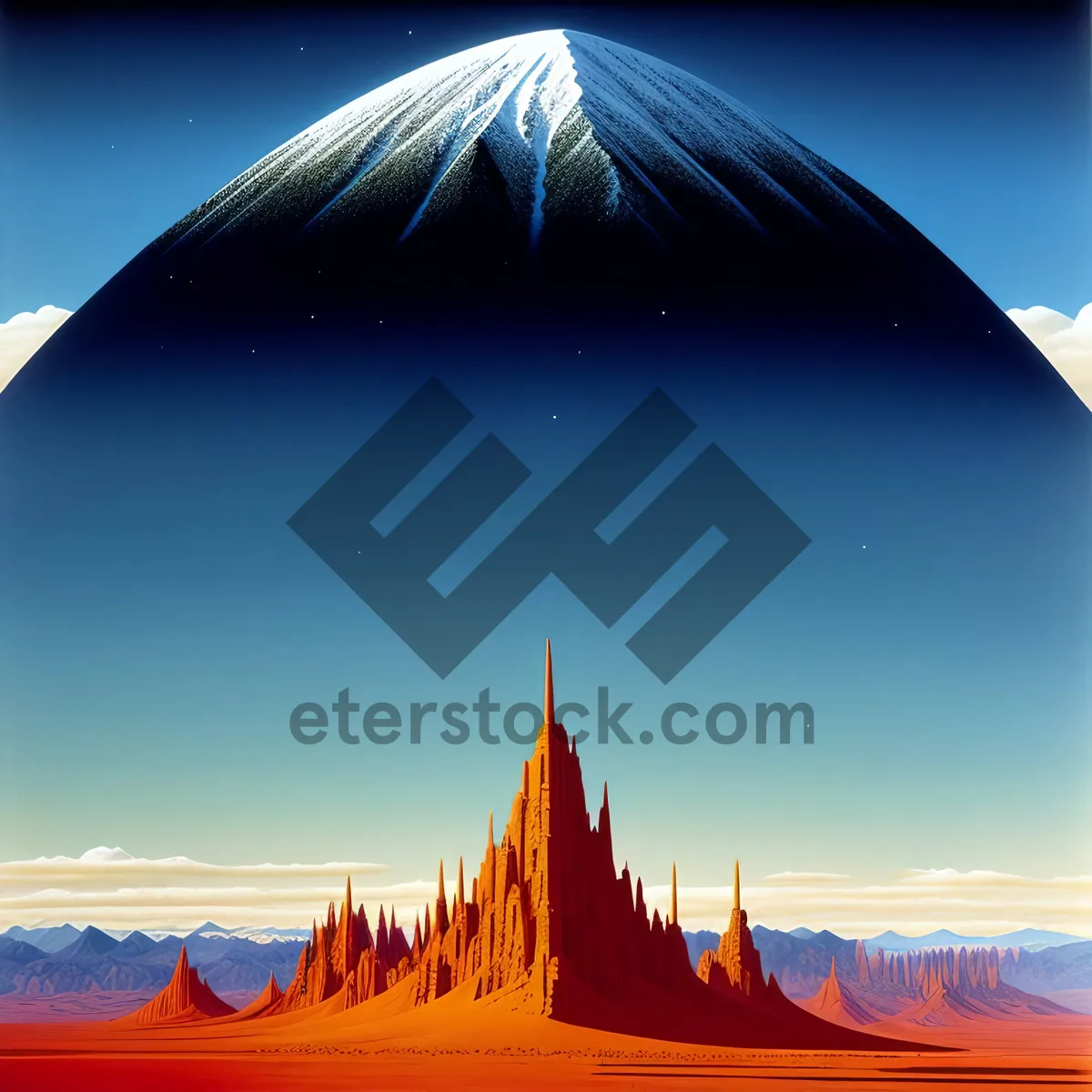 Picture of Skyward Serenity: Mountain Dome Tent Amidst Majestic Landscape