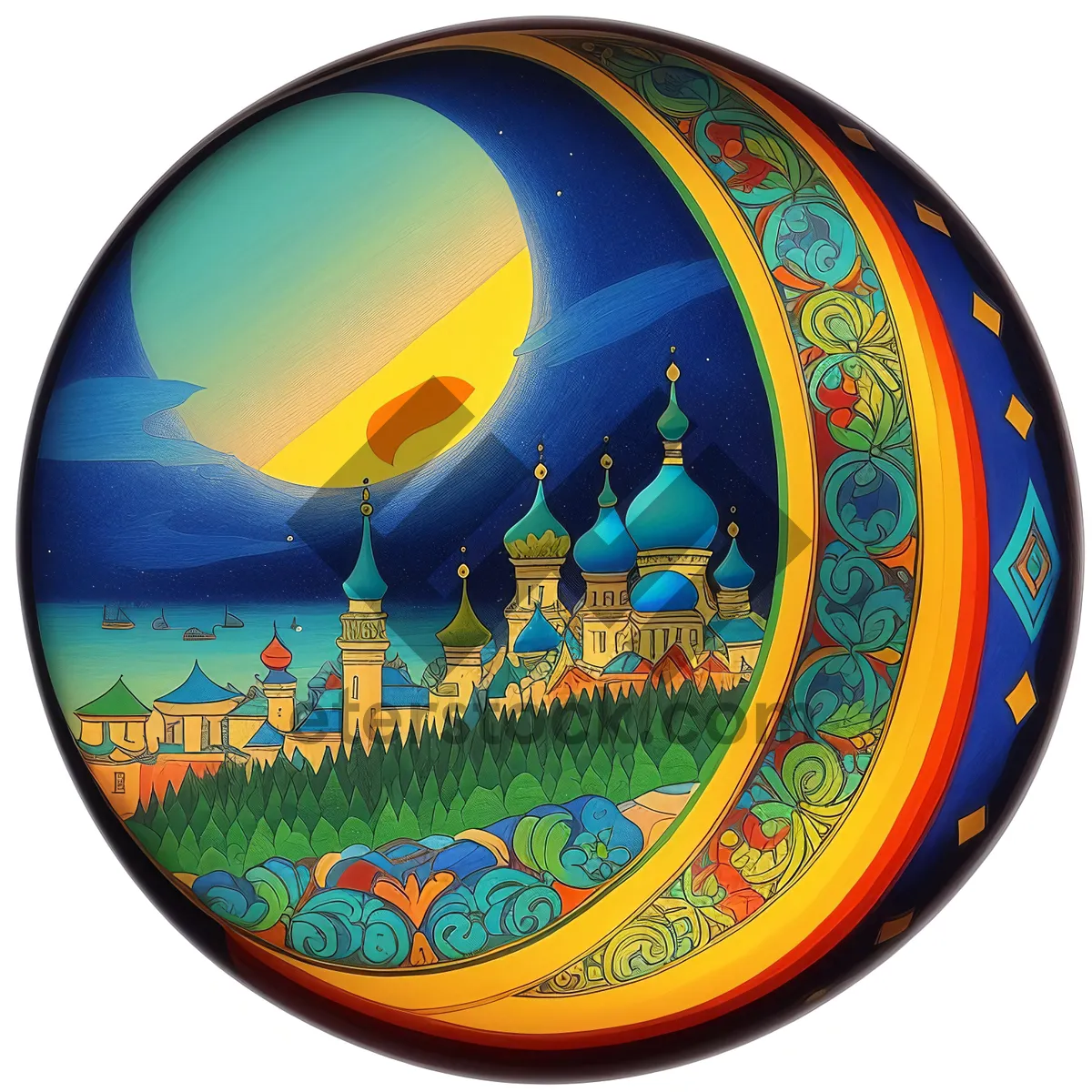 Picture of Global Flag Symbol on Round Icon