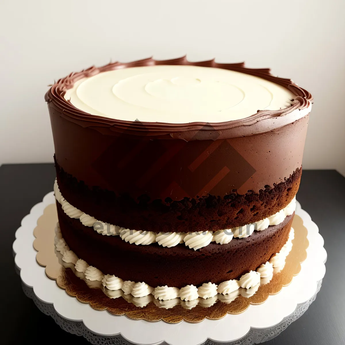 Picture of Delicious Chocolate Cake with Fresh Cream Topping