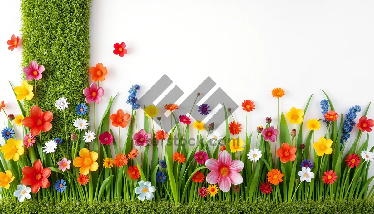 Picture of Colorful Summer Meadow with Yellow Flowers in Bloom
