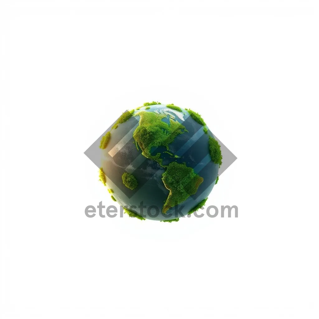 Picture of Shiny globe icon - world map atlas image