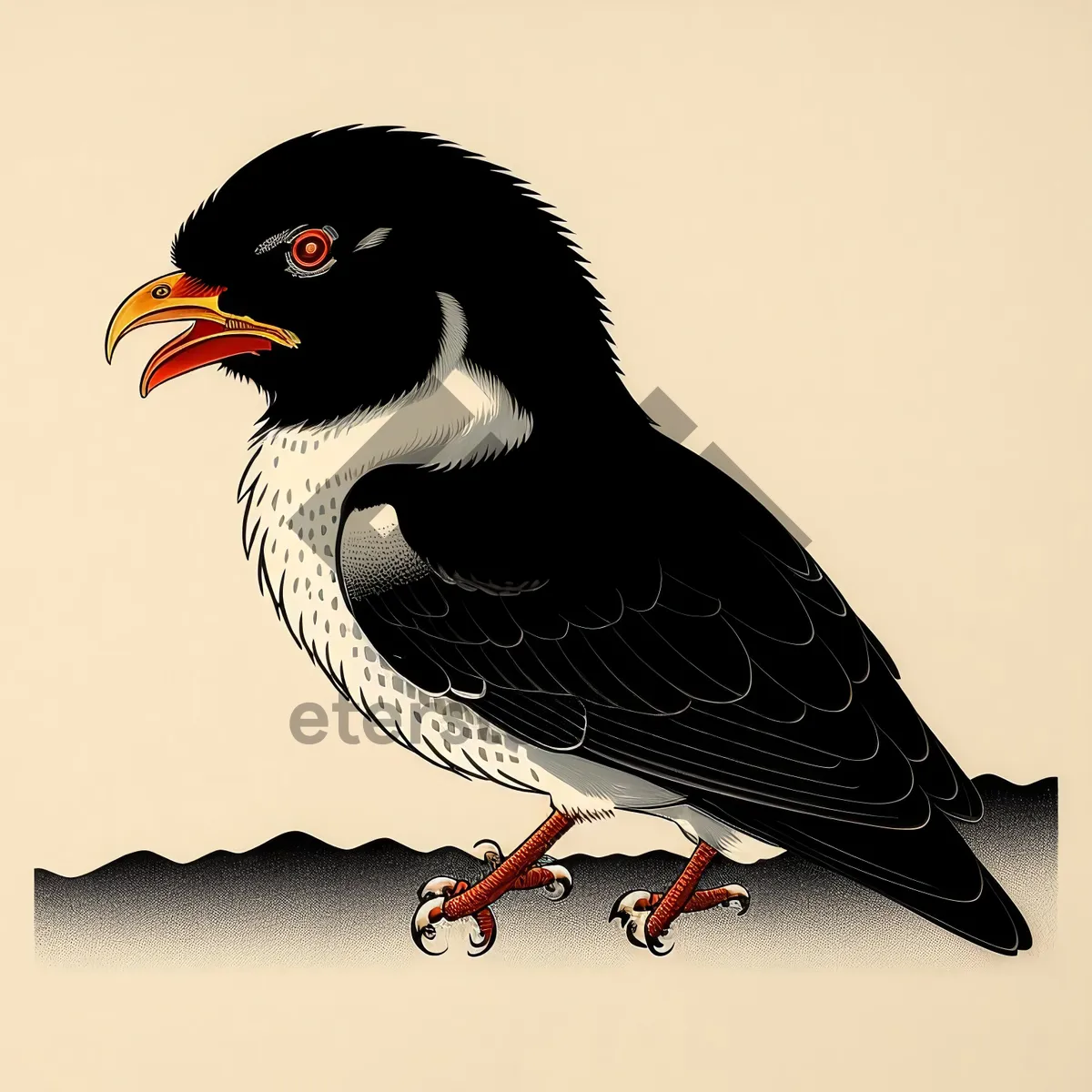 Picture of Fluffy Yellow Hen with Beak