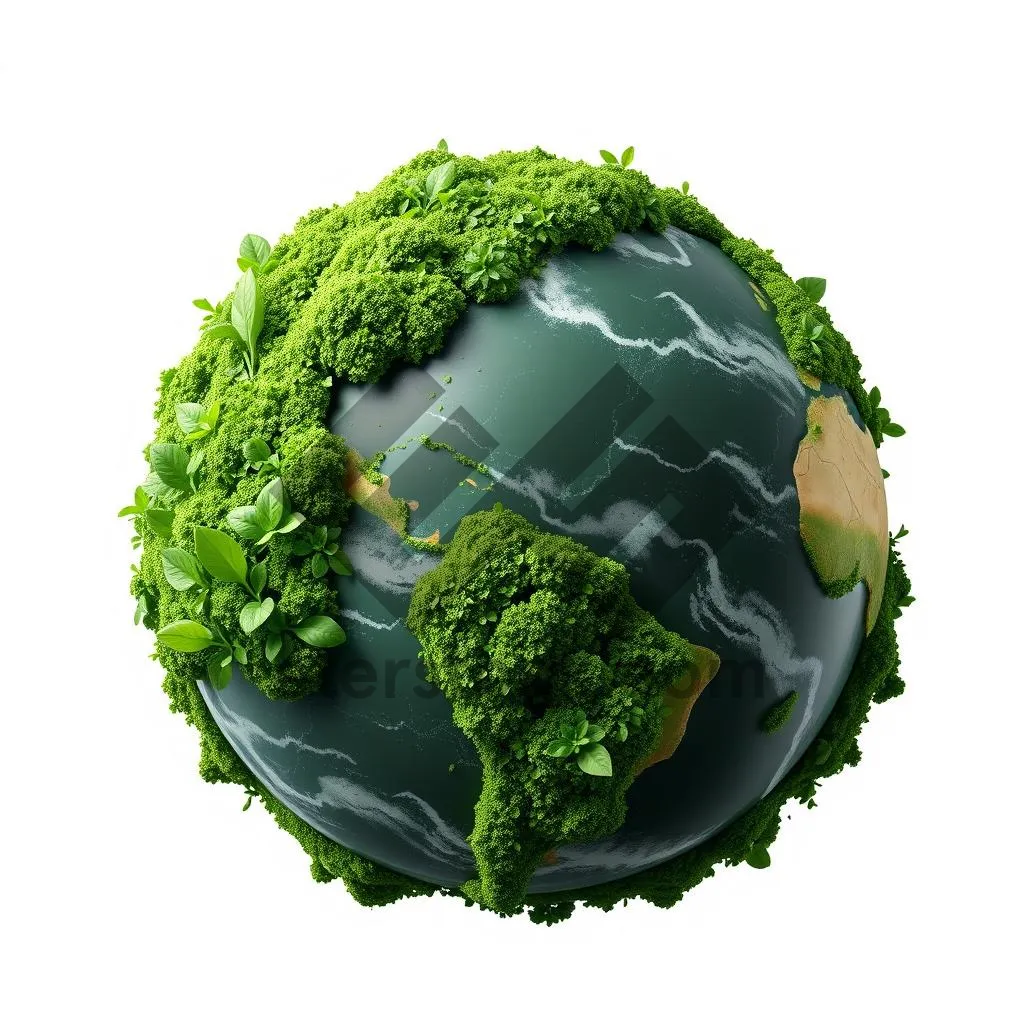 Picture of Vegetable Globe Illustration in Earth Map Concept