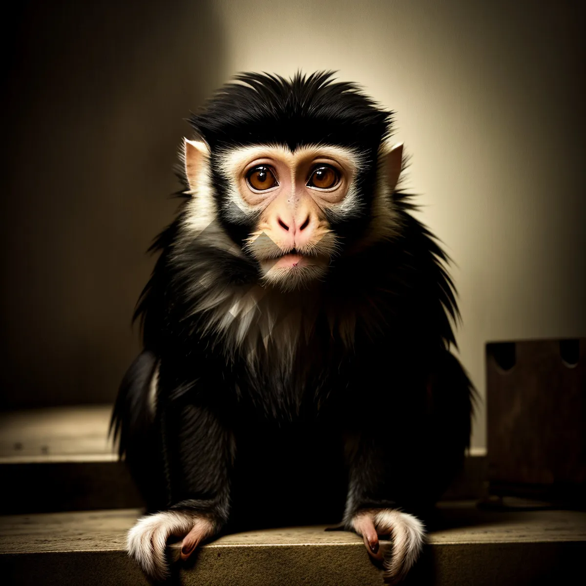 Picture of Wild Primate Portrait: Captivating Ape with Stylish Hair