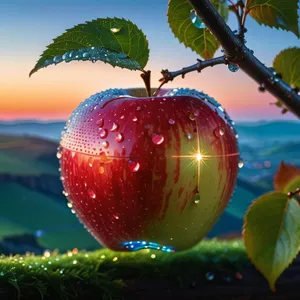 Fresh, Delicious Red Apple for Holiday Celebration Decoration