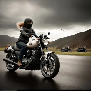 Fast Speed Motorbike Helmet on Road