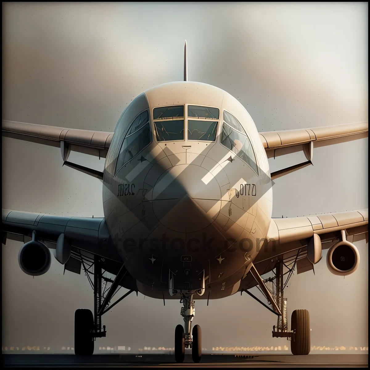 Picture of High-Flying Airliner Soaring Through Clear Skies