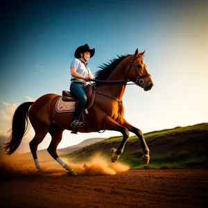 Thoroughbred Stallion Galloping Through Green Field