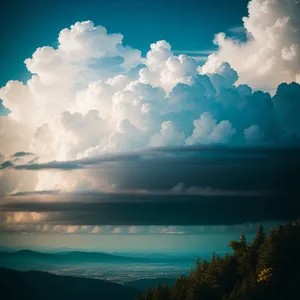 Serene Summer Sky Over the Clear Lake