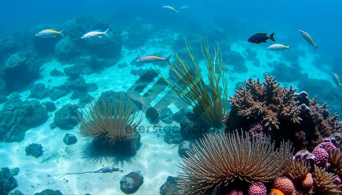 Picture of Colorful Coral Reef in Underwater Marine Life Scene