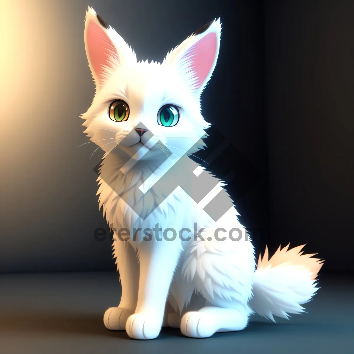 Picture of Gray Pretty Kitty with Fluffy Tail