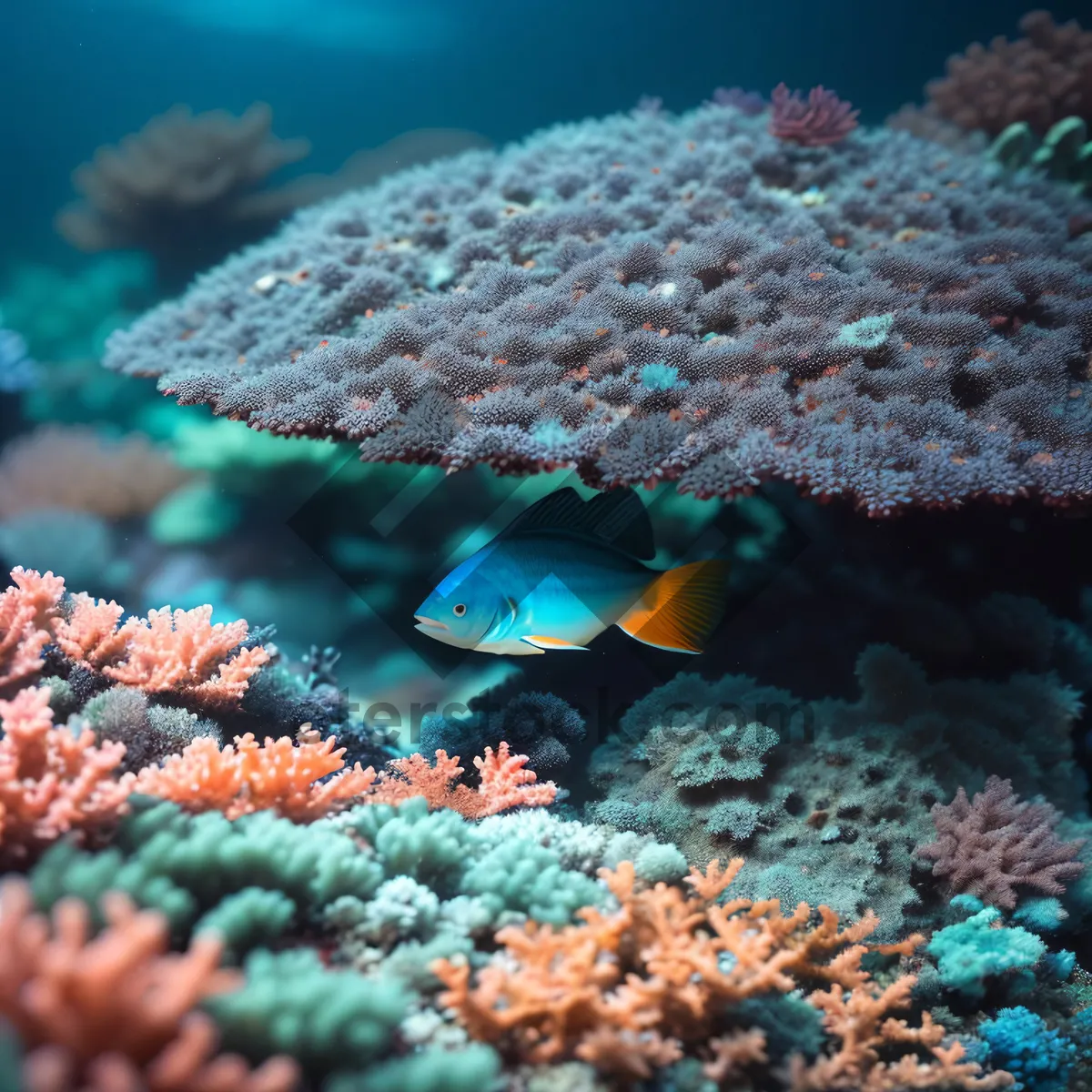 Picture of Colorful Coral Reef Life Underwater Exploration