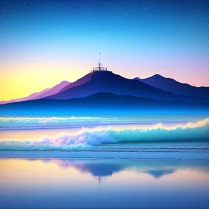 Serene Sunset over Awakened Ocean