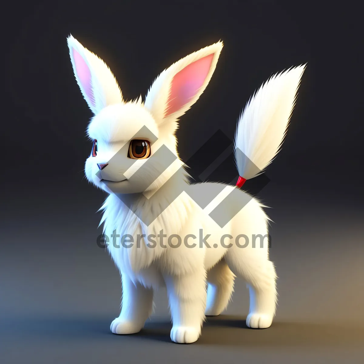 Picture of Funny Studio Hare: Adorable and Fluffy Easter Bunny